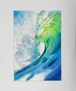 Surfing Wave Watercolor